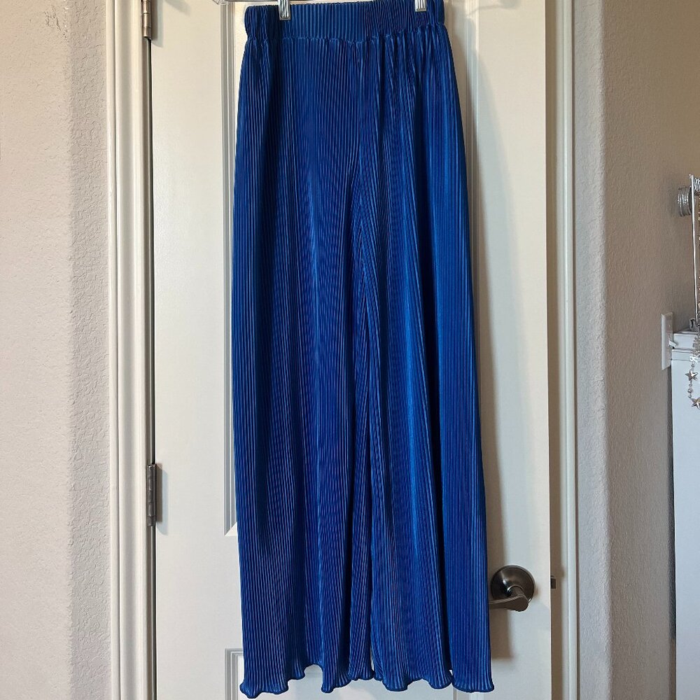 Blue Wide Leg Pants